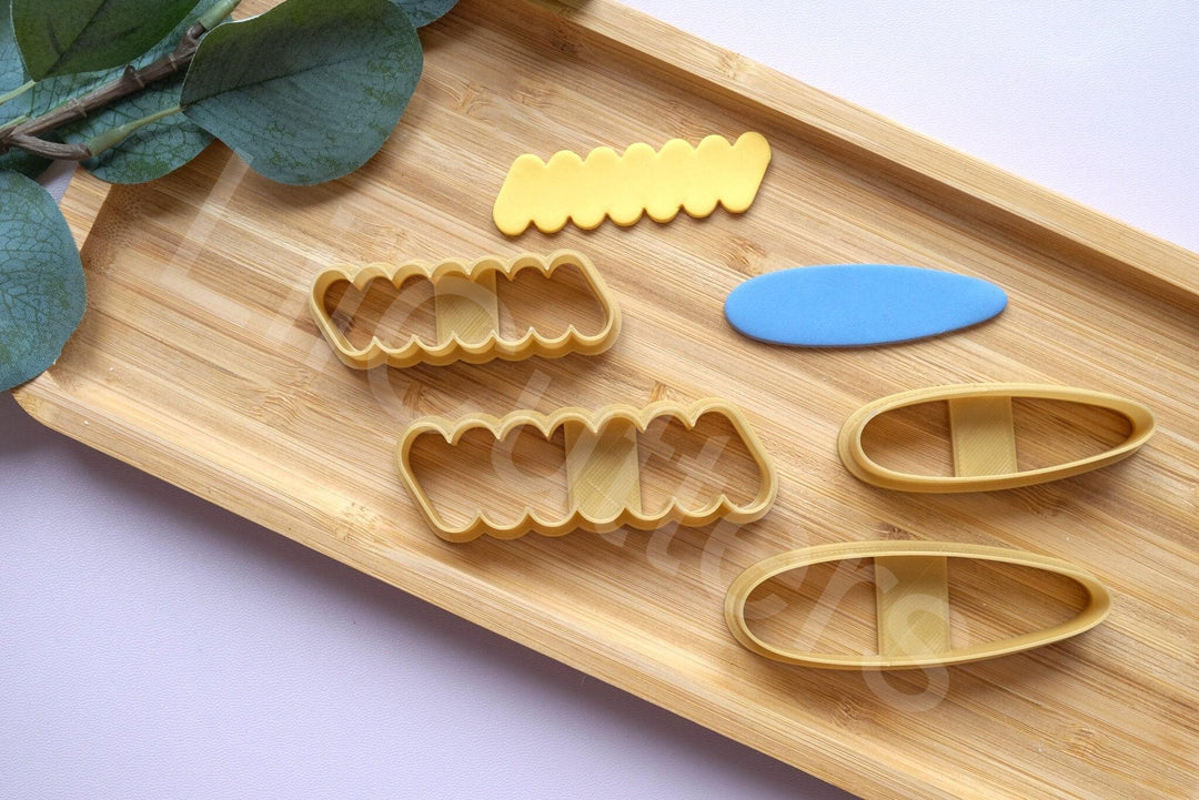 Hair Clip Polymer Clay Cutter Set: 3D Printed Barrette Mold