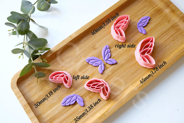 Butterfly Polymer Clay Cutter: Embossed Monarch Wing, Earring DIY (30-45mm)