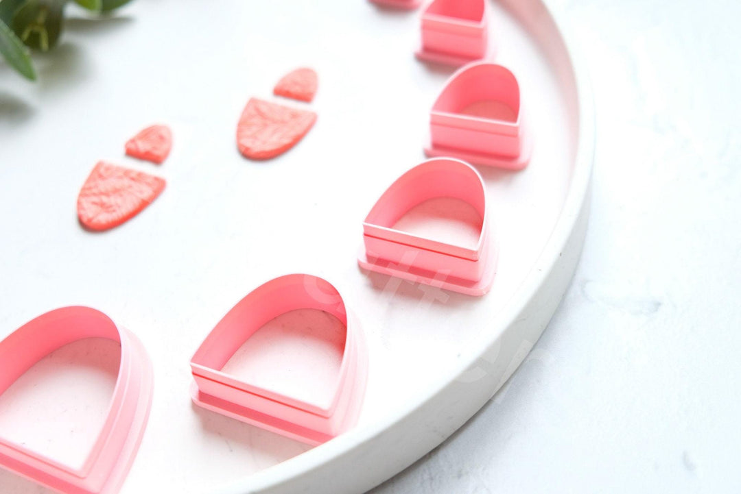 Half Oval Polymer Clay Cutters – Geometric Shapes for Earrings & Hair Clips, Modern DIY Jewelry Mold, Minimalist Polymer Clay Tool