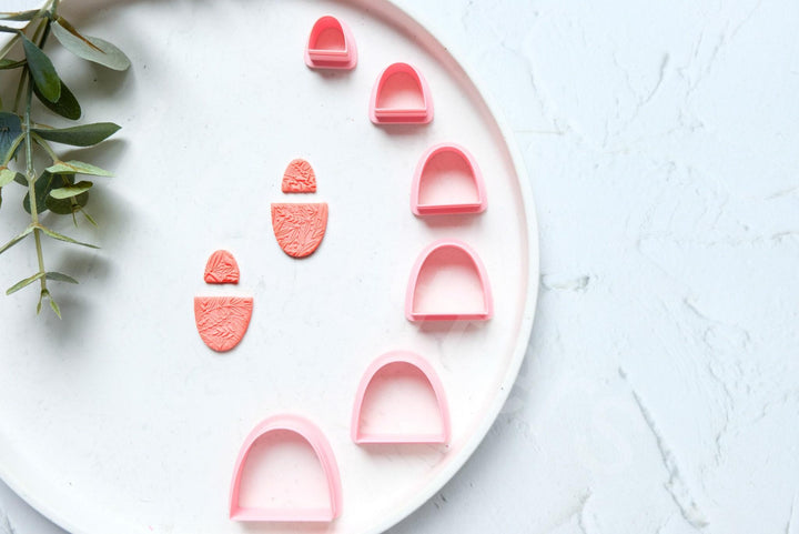 Half Oval Polymer Clay Cutters – Geometric Shapes for Earrings & Hair Clips, Modern DIY Jewelry Mold, Minimalist Polymer Clay Tool