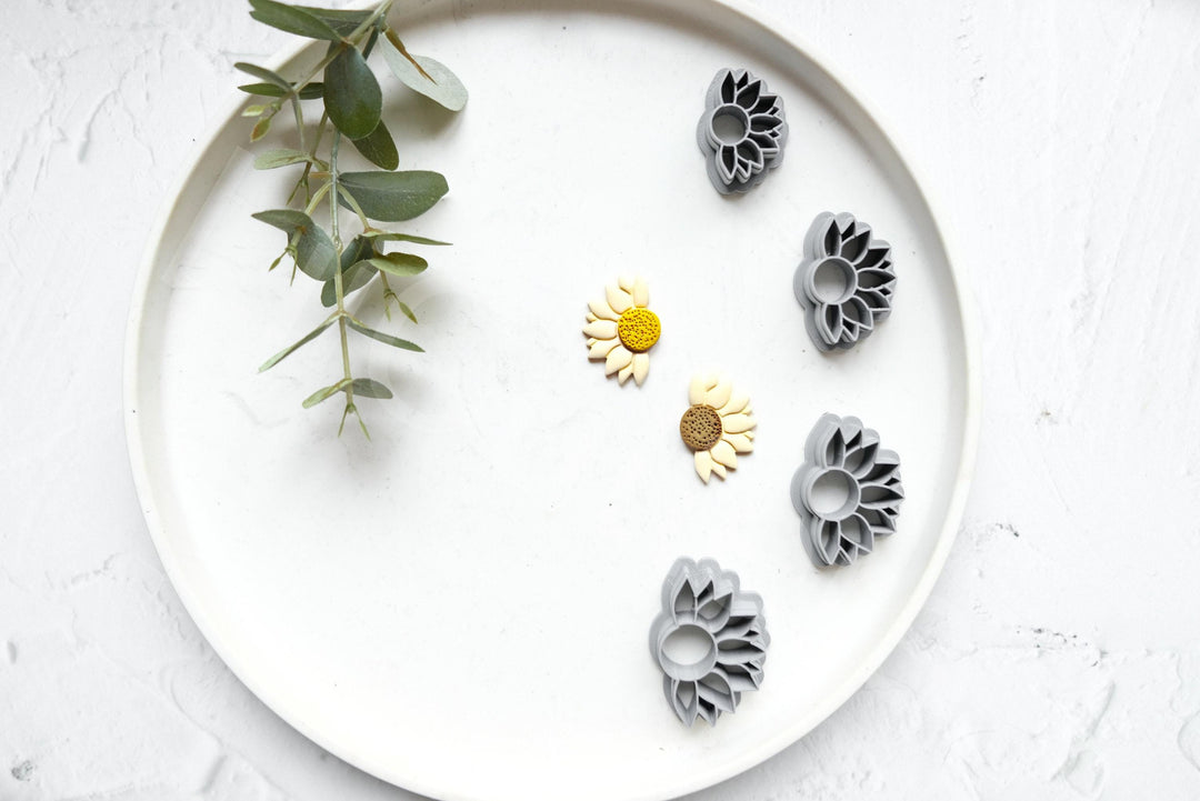 Sunflower Polymer Clay Cutter: Jewelry & Earring Tool (30-45mm)