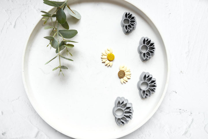 Sunflower Polymer Clay Cutter: Jewelry & Earring Tool (30-45mm)