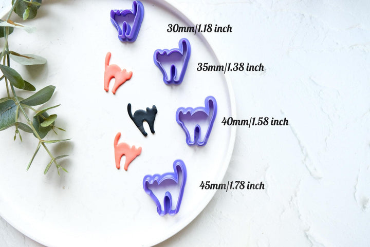 Halloween Cat Clay Cutter – Spooky Polymer Clay Earring Cutter, Cute Cat Shape Mold for Cookies, Hair Clips & Fall Crafts