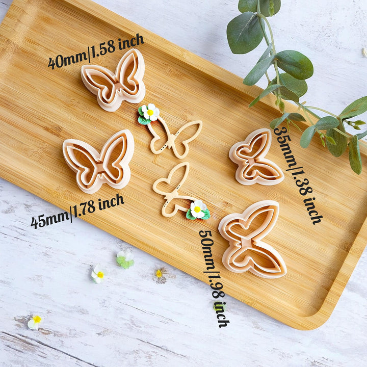Butterfly Outline Clay Cutter: Polymer Clay Earring Tool, 4 Sizes