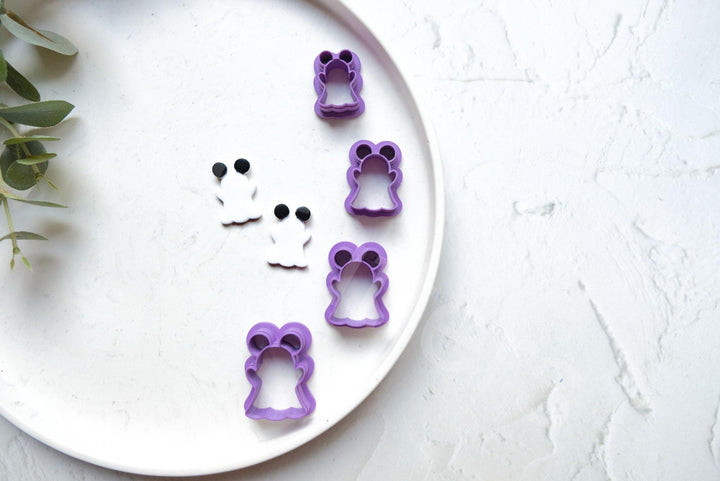 Halloween ghost clay cutter, Mouse clay cutter, Halloween cutter, Mouse ghost Clay Cutter, Disney earrings, Polymer clay cutter set