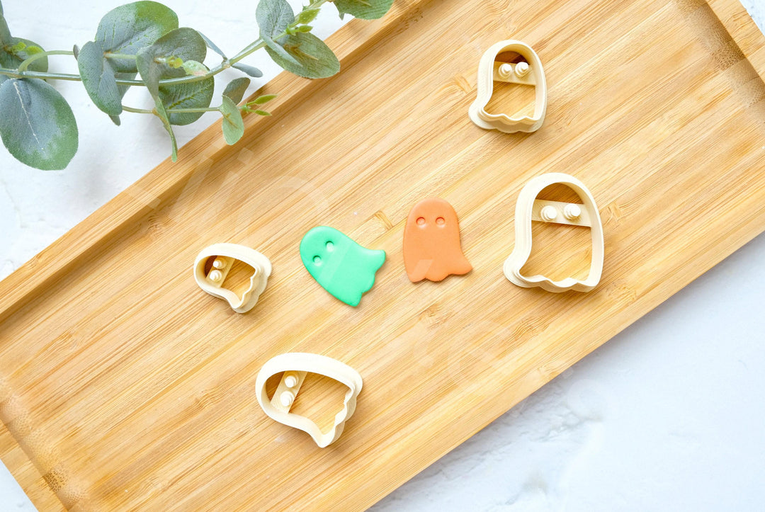 Ghost Clay Cutter Set: Halloween Spooky Earring Cutters (20-35mm)