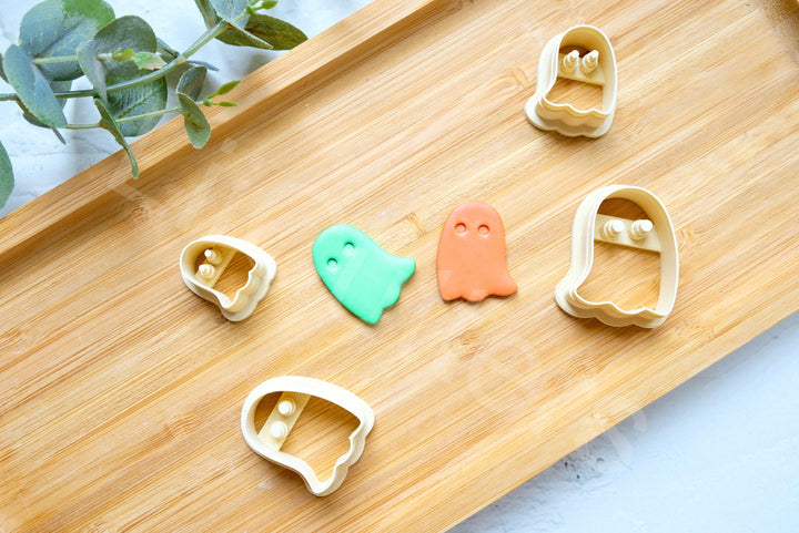 Ghost Clay Cutter Set: Halloween Spooky Earring Cutters (20-35mm)
