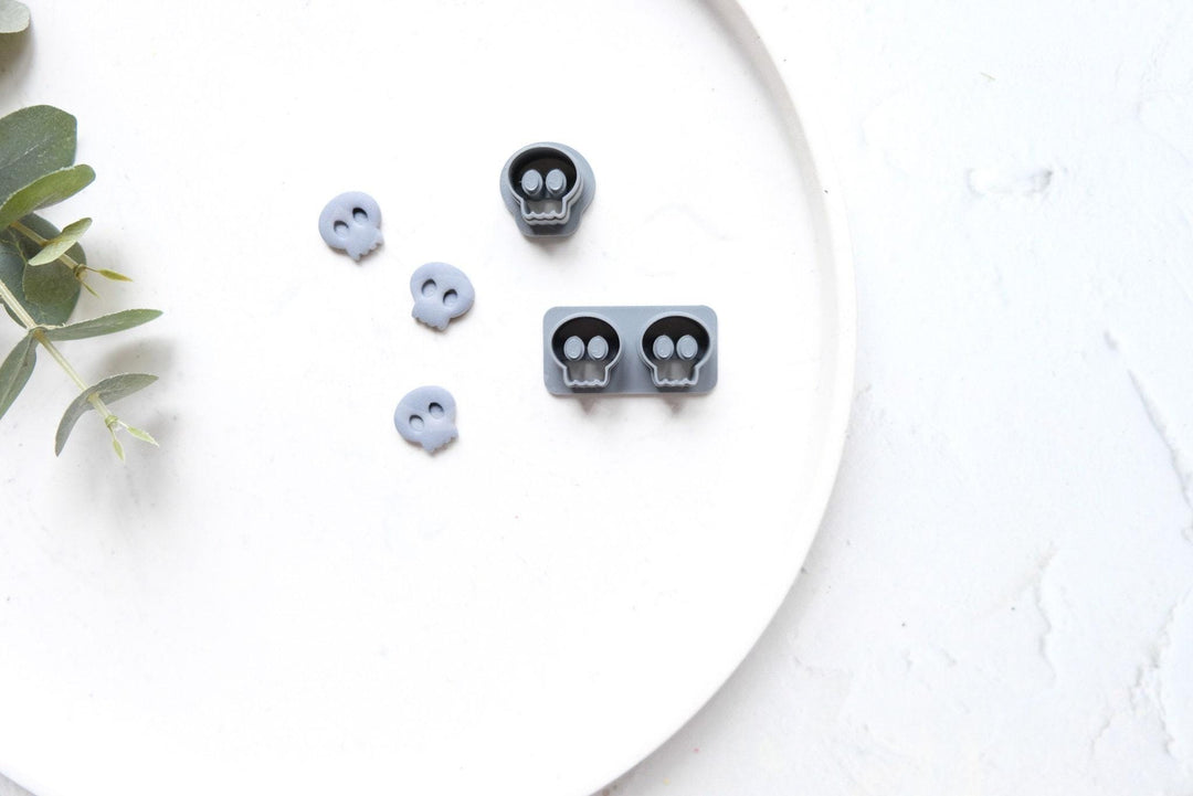 Halloween Polymer Clay Cutters: Pumpkin, Ghost, Skull, Moon, Witch