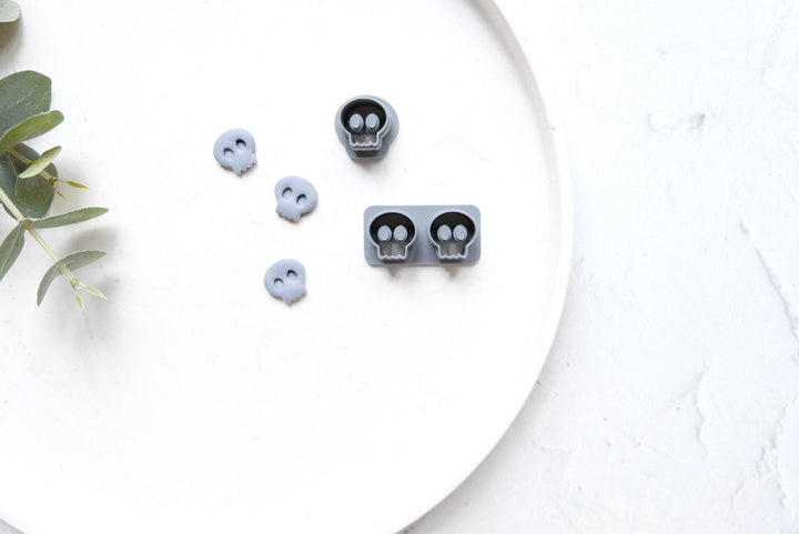 Halloween Polymer Clay Cutters: Pumpkin, Ghost, Skull, Moon, Witch