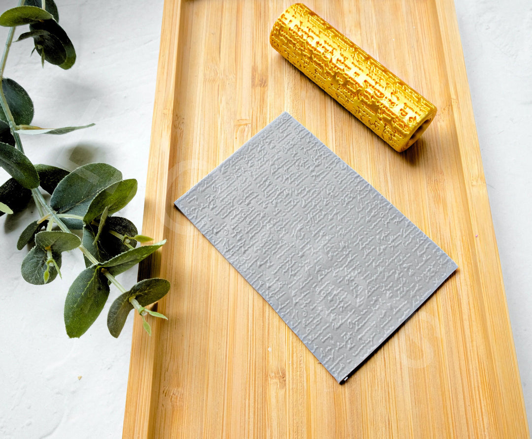 Text Clay Roller: Hand Written Letter, Poem, Flower - Earring Making Tool