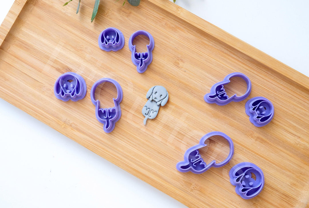 Dog Polymer Clay Cutter Set: Animal Cookie Cutter, Earring DIY