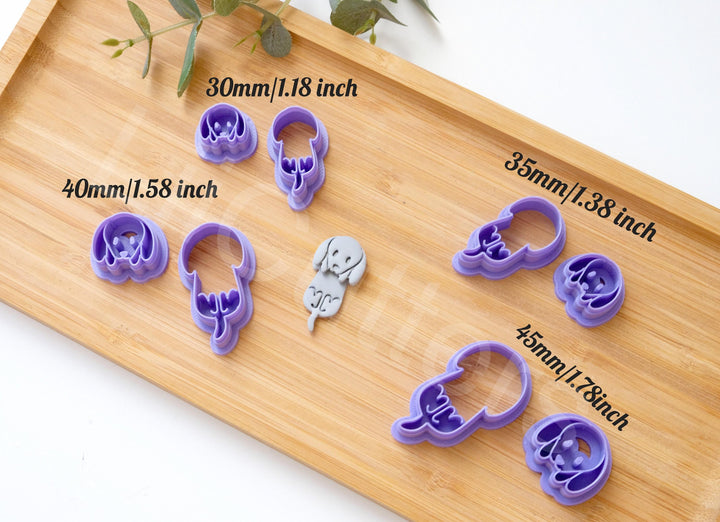 Dog Polymer Clay Cutter Set: Animal Cookie Cutter, Earring DIY