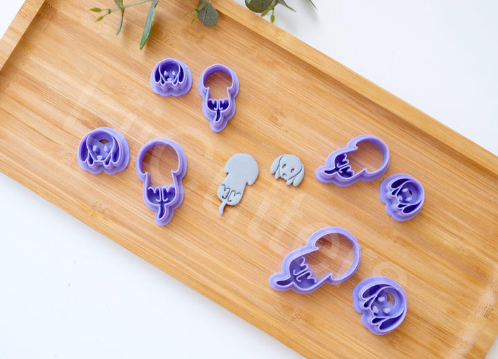 Dog Polymer Clay Cutter Set: Animal Cookie Cutter, Earring DIY
