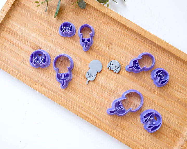 Dog Polymer Clay Cutter Set: Animal Cookie Cutter, Earring DIY
