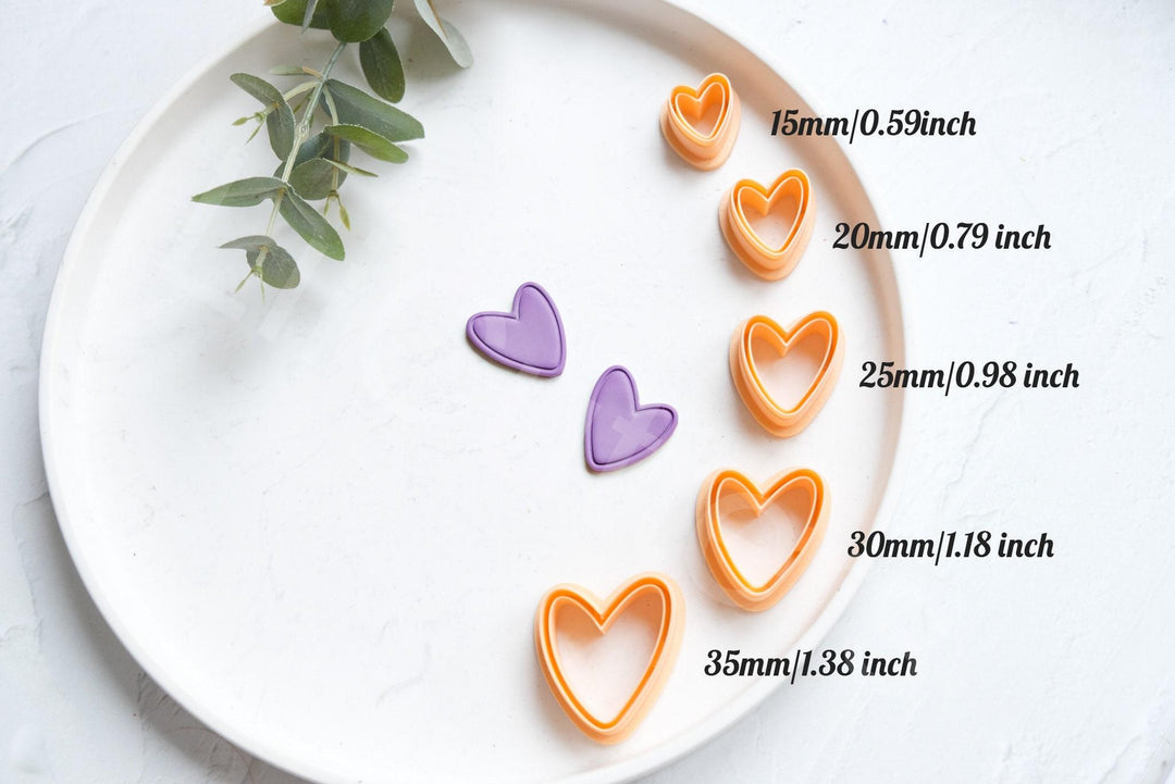 Heart Clay Cutter with Line: Polymer Clay Earring Tool