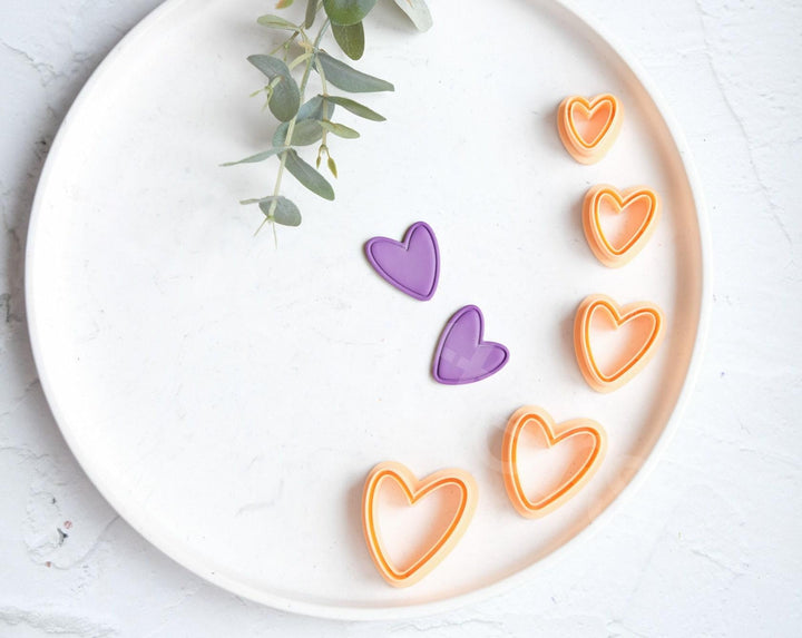 Heart Clay Cutter with Line: Polymer Clay Earring Tool