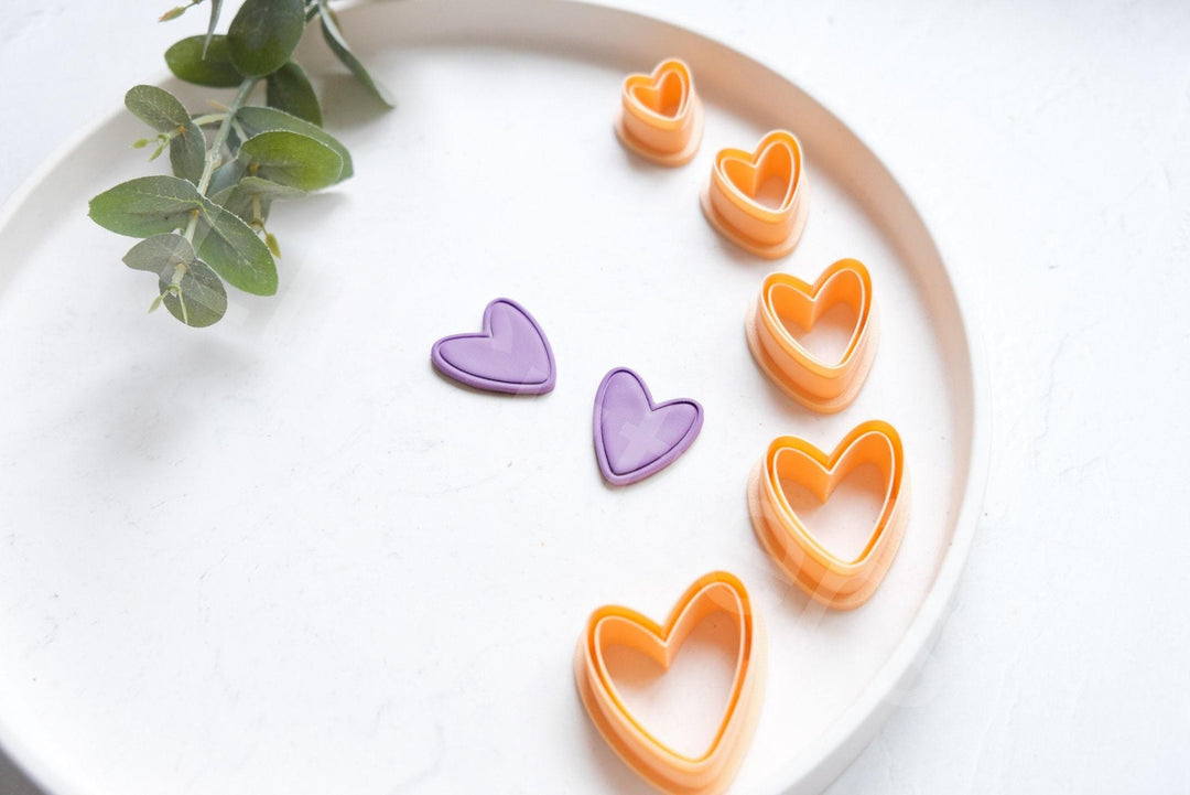 Heart Clay Cutter with Line: Polymer Clay Earring Tool