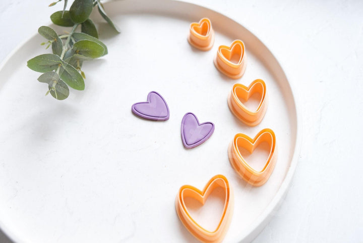 Heart Clay Cutter with Line: Polymer Clay Earring Tool