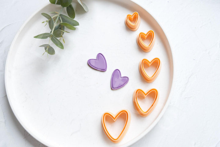 Heart Clay Cutter with Line: Polymer Clay Earring Tool