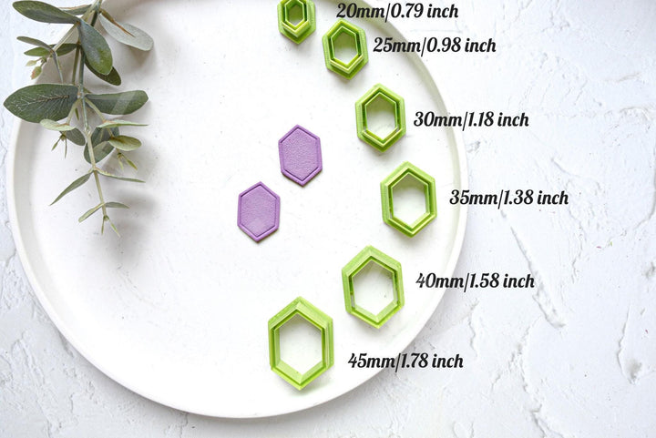 Hexagon Clay Cutter Set: Geometric Embossed Earring Tool