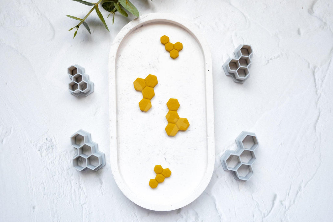 Honeycomb Clay Cutter: Bee Earrings, Cookie Fondant Cutter