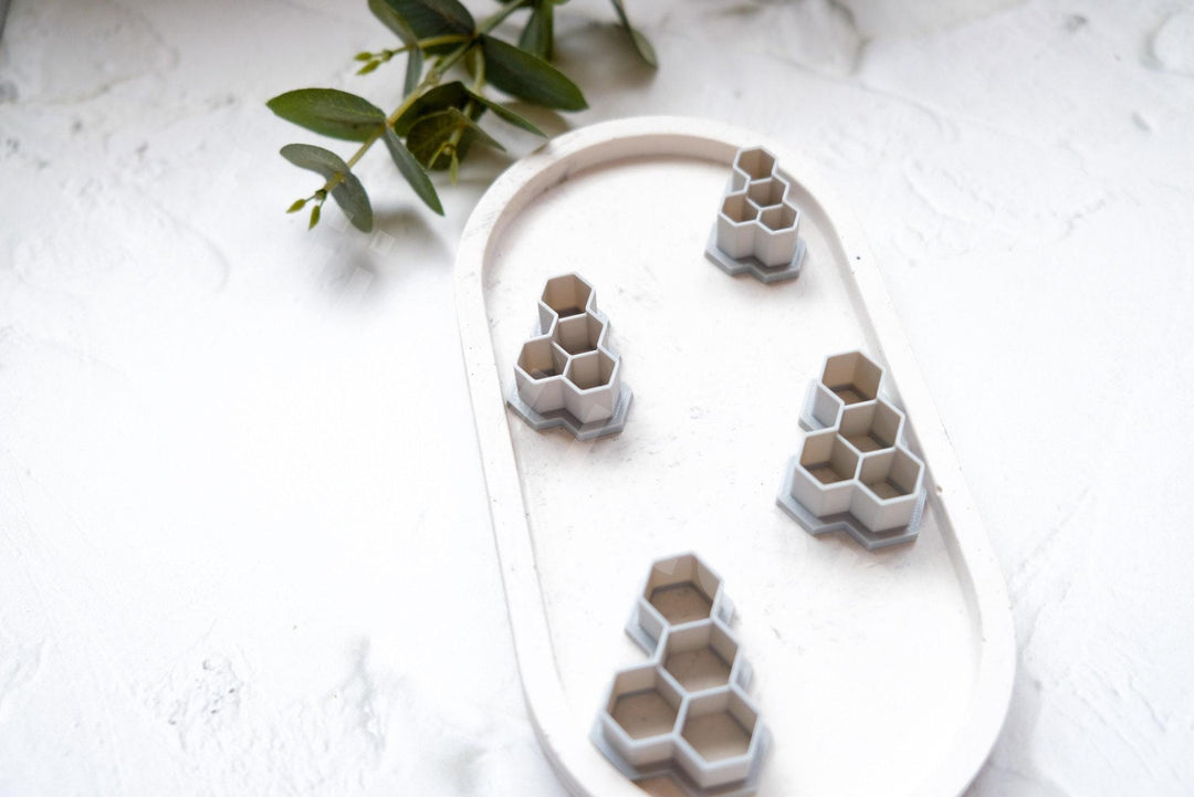 Honeycomb Clay Cutter: Bee Earrings, Cookie Fondant Cutter