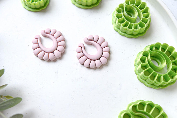 Boho Flower Hoop Clay Cutters: Polymer Clay Earring DIY