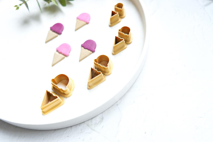 Ice Cream Polymer Clay Cutter Set – Summer Mini Clay Cutters for Earrings, DIY Jewelry Making Tools, 3D Printed Clay Supplies