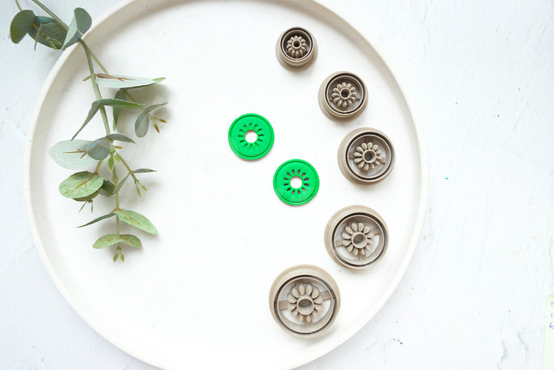 Kiwi Slice Polymer Clay Cutter – Tropical Fruit Clay Cutter for Earrings, Mini DIY Jewelry Making Tool, 3D Printed