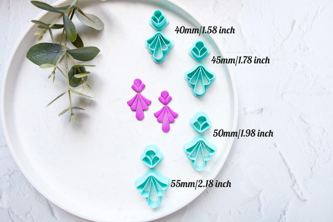 Leaf Polymer Clay Cutter Set: Embossed Petal Earring Cutters