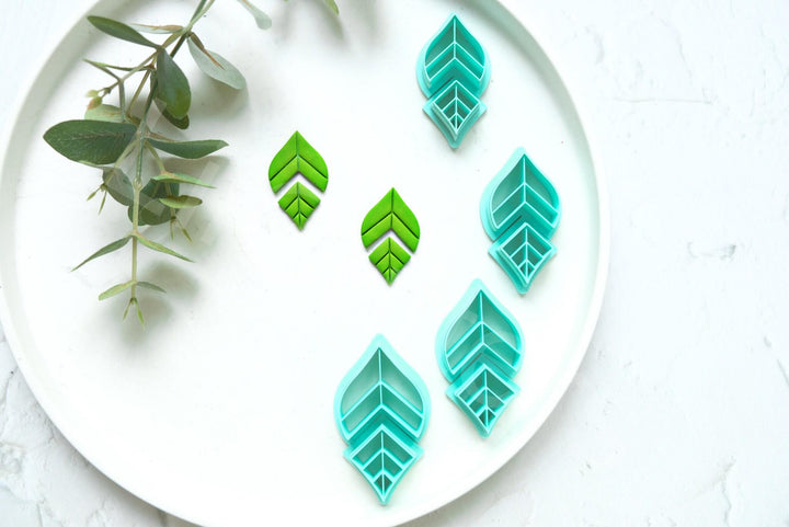 Leaf Polymer Clay Cutter Set (2pc): Embossed Scallop Design