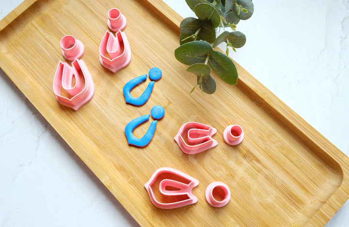 Leaf Polymer Clay Cutter Set: Geometric Earring Cutters (30-50mm)