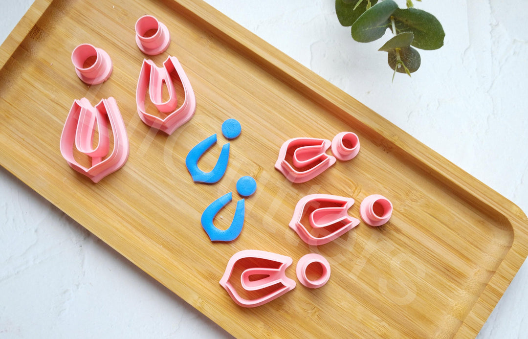 Leaf Polymer Clay Cutter Set: Geometric Earring Cutters (30-50mm)
