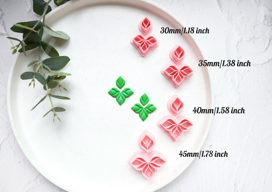 Leaf & Flower Polymer Clay Cutters: Earring Making, Embossing