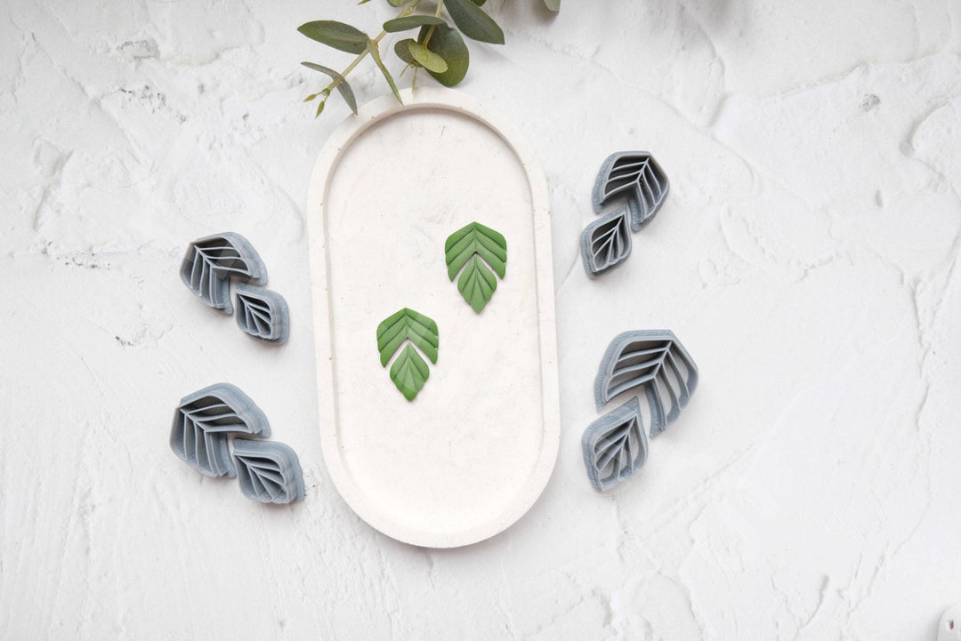 Leaf Polymer Clay Cutters: Earring & Hair Clip Molds
