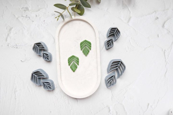 Leaf Polymer Clay Cutters: Earring & Hair Clip Molds