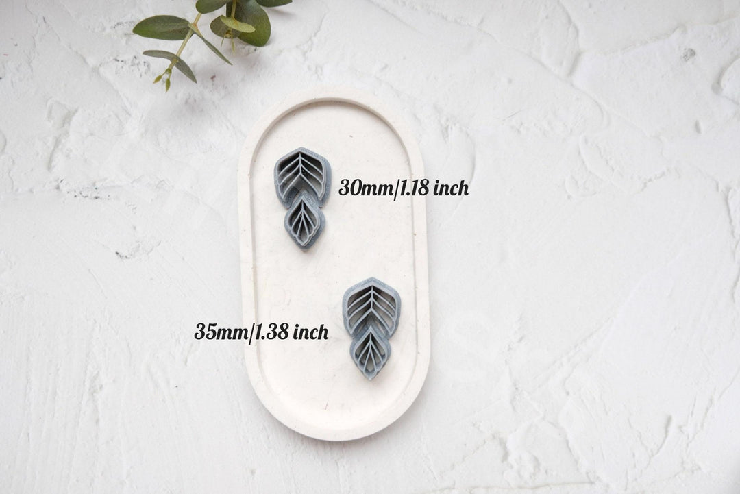 Leaf Polymer Clay Cutters: Earring & Hair Clip Molds