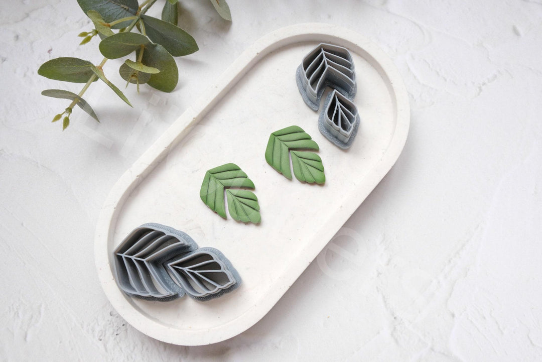 Leaf Polymer Clay Cutters: Earring & Hair Clip Molds