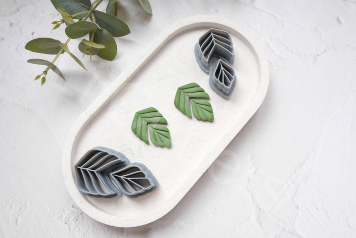 Leaf Polymer Clay Cutters: Earring & Hair Clip Molds