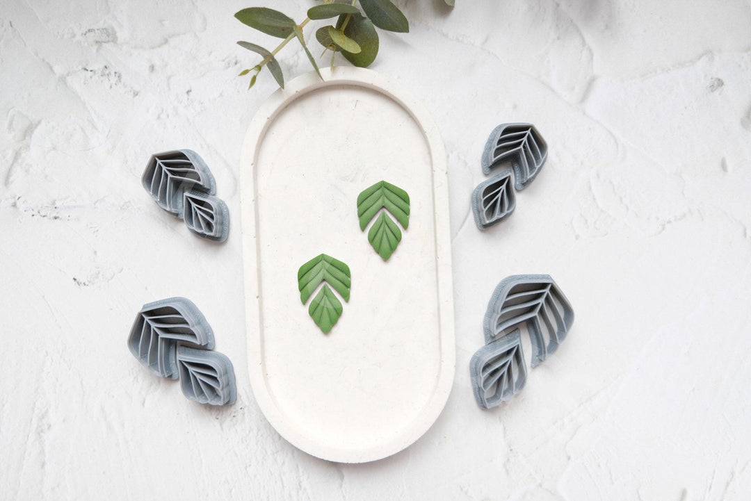 Leaf Polymer Clay Cutters: Earring & Hair Clip Molds