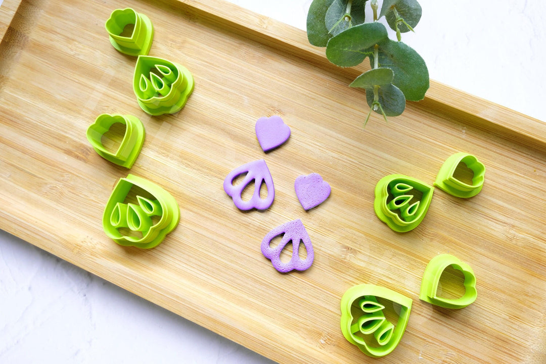 Leaf Polymer Clay Cutters: Flower Earring, Hair Clip, Geometric Shapes (35-55mm)