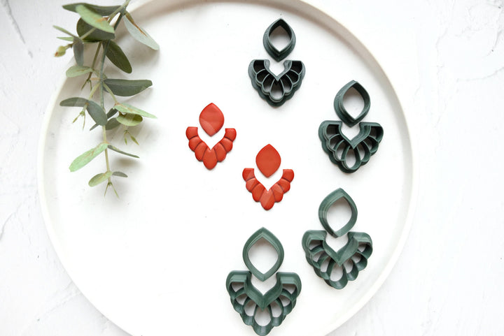Leaf & Flower Polymer Clay Cutters: Earring DIY Set