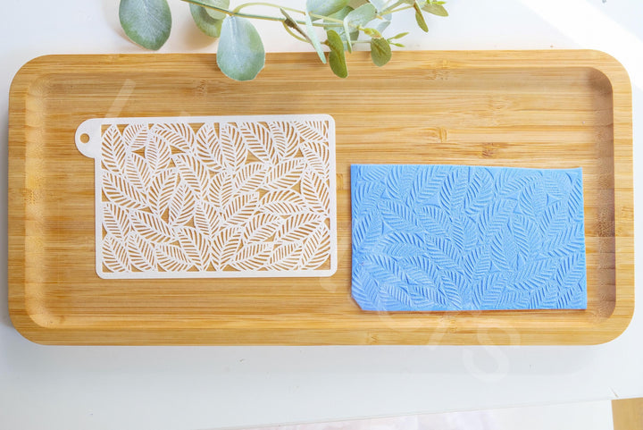 Leaf Texture Stencil for Polymer Clay: Earring Making