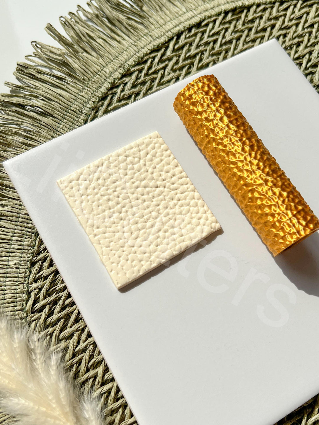 Leather Fabric Pattern Clay Roller: Leather Texture Embossing Tool, Seamless Pattern, Earring making tool