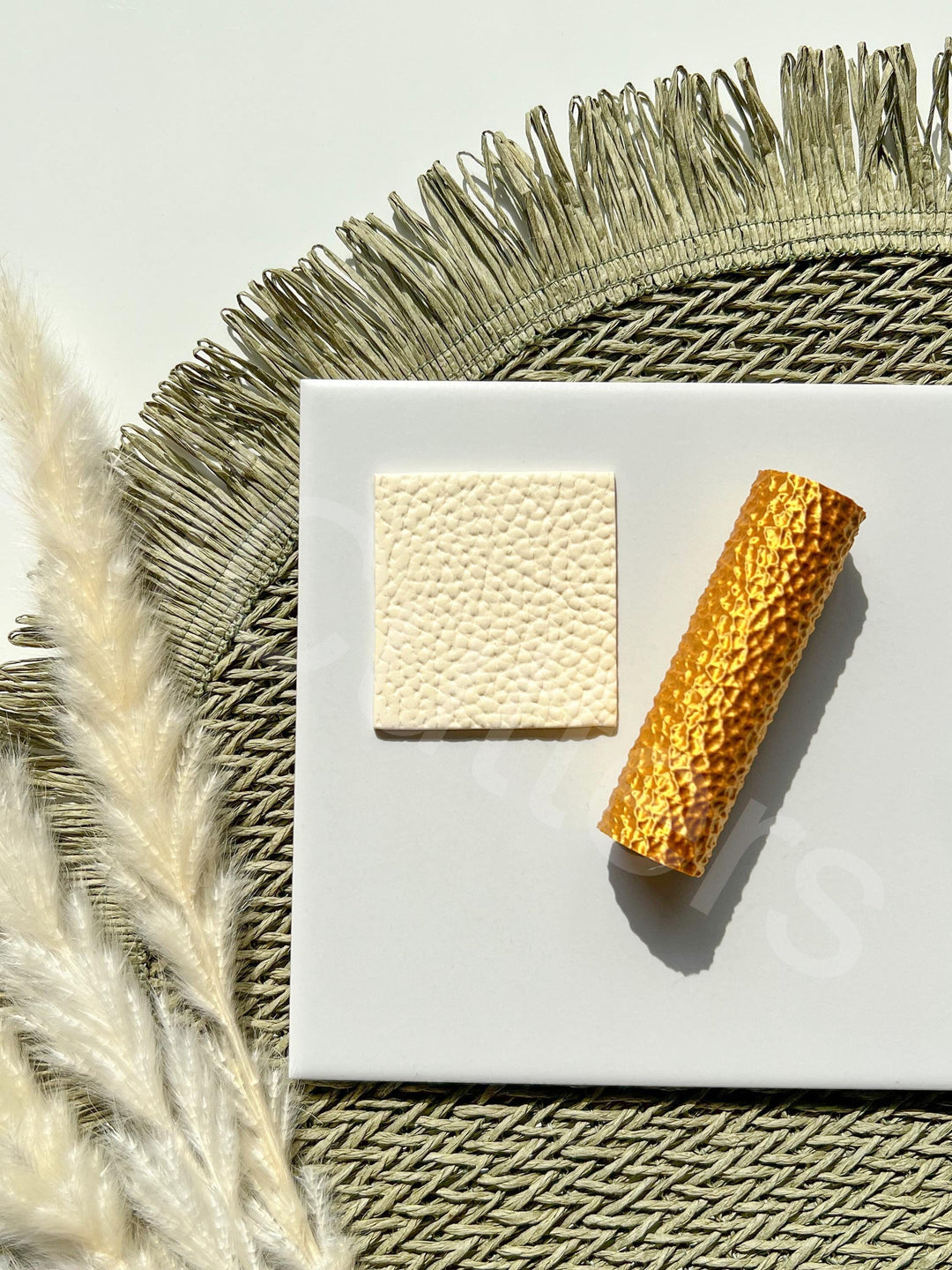 Leather Fabric Pattern Clay Roller: Leather Texture Embossing Tool, Seamless Pattern, Earring making tool