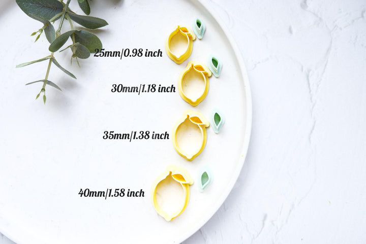 Lemon Clay Cutter Set: Fruit Earring Cutters, Summer Theme
