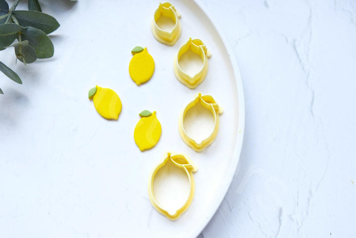 Lemon Clay Cutter Set: Fruit Earring Cutters, Summer Theme