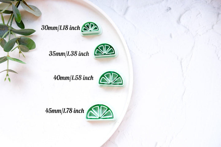 Half Lime Lemon slice polymer clay cutter, Lemon earring cutter, Fruit Polymer clay Cutter, Lime earrings, Lemon earrings