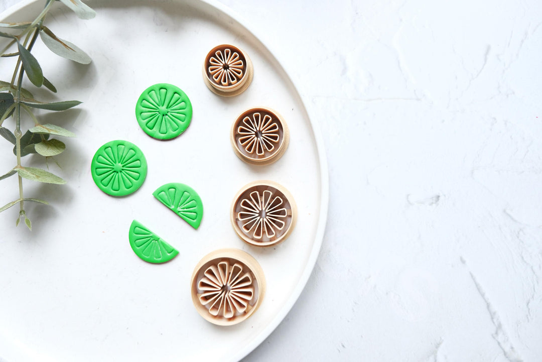 Lime Slice Polymer Clay Cutter: 3D Printed PLA, Earring DIY