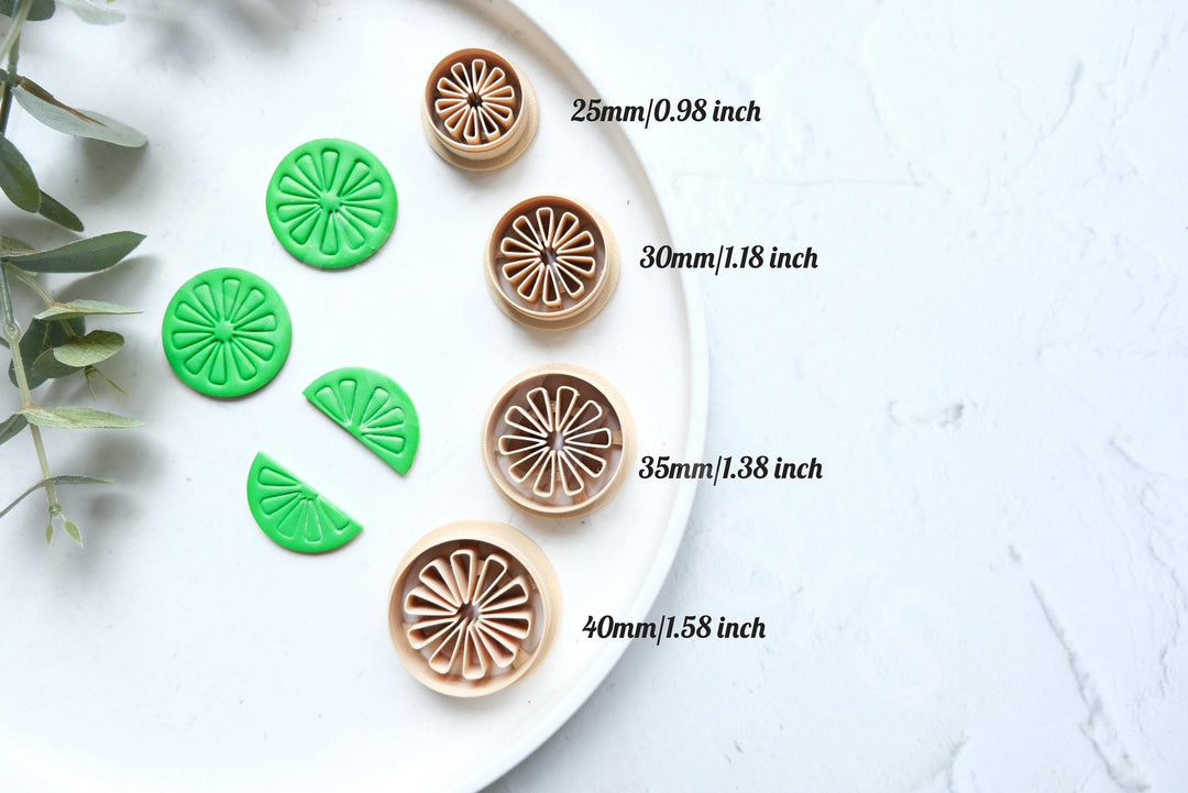 Lime Slice Polymer Clay Cutter: 3D Printed PLA, Earring DIY